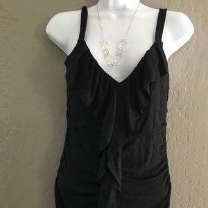 Charlotte Russe Black Ruffle Tank Top